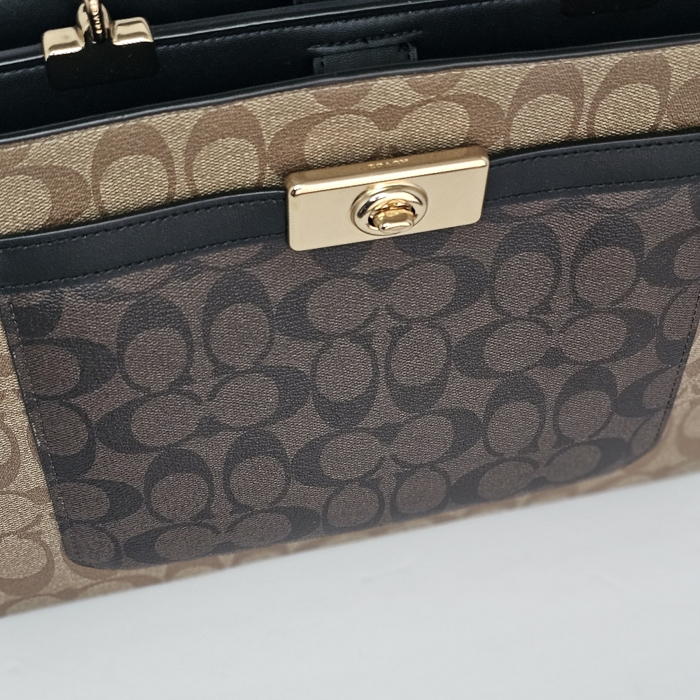 NWT Coach Lane Carryall In Block Signature Coated Canvas C8596 - Picture 5 of 16